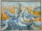 MCM American Abstract Birds Unsigned Heavy Impasto