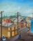 JOSEPH LESLEY (20th c, Haitian) Village Scene