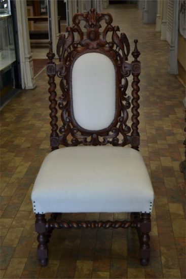Renaissance Revival Antique Carved Oak Chair