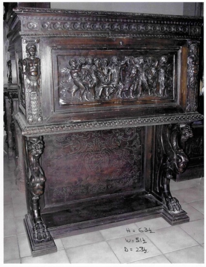 ITALIAN BAROQUE STYLE WALNUT CHEST ON STAND