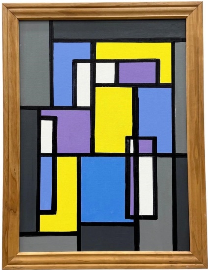 Abstract Geometric Composition Painting Acrylic