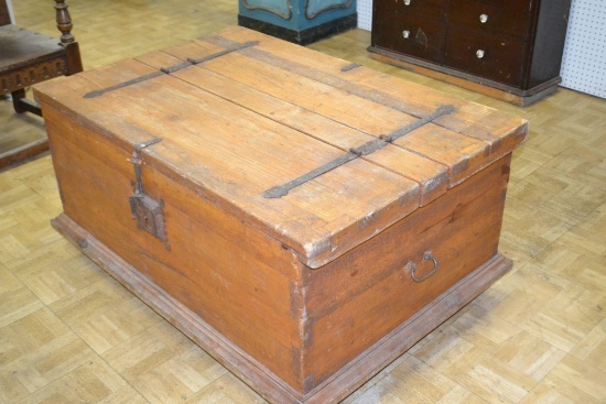 VTG Double Sided Top Iron Strapped Pine Storage