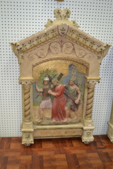 Stations of the Cross Plaque SIMON AIDE JESUS