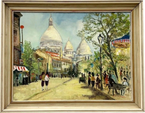 French School Impres Paris Street Scene Montmartre