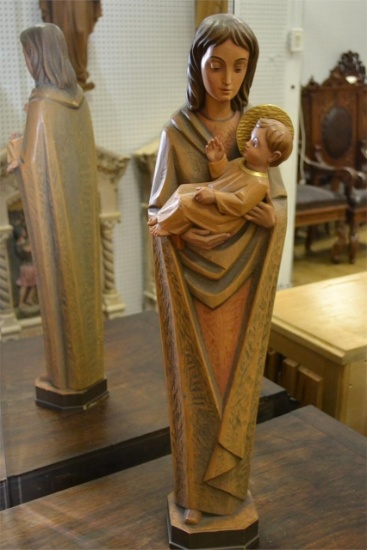 Madonna & Child Sculpture Hand Carved in Italy