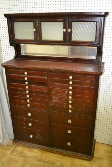 Antique 22 Drawer Dental Cabinet