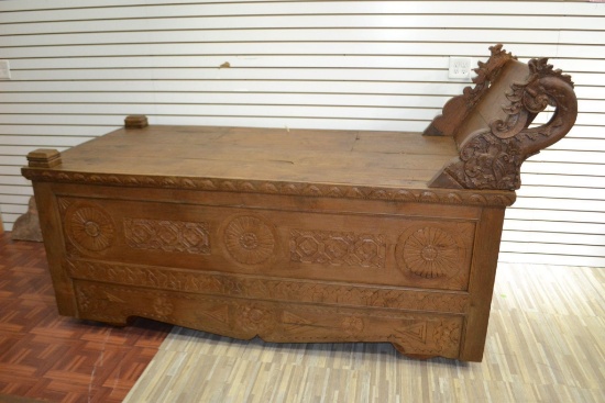 Teak Bed on Wheels