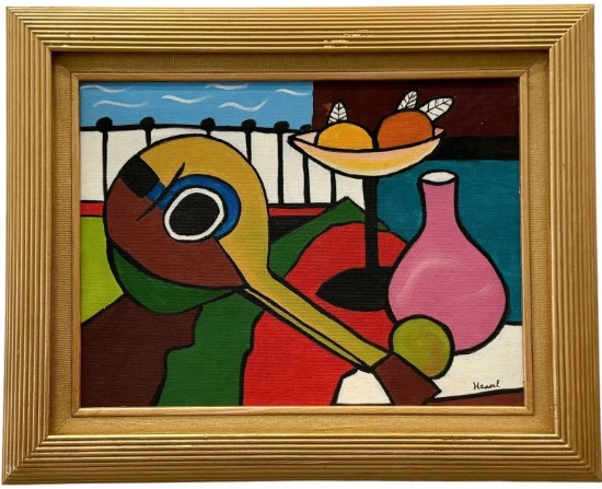 Mid-Cent European School Cubist Still Life Signed