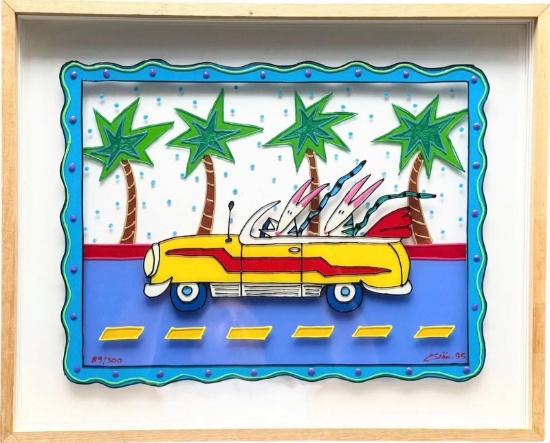 VTG Car Florida Pop Art Ltd Ed Acrylic Serigraph