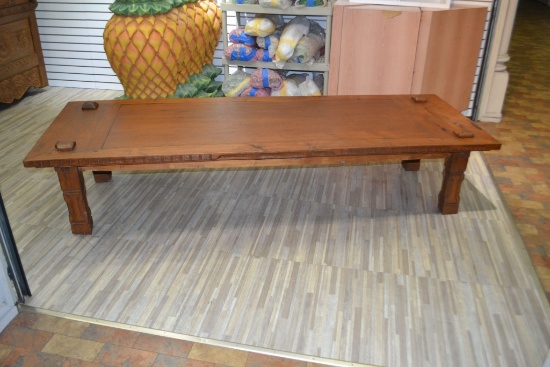 Primitive Carved Teak Coffee Table