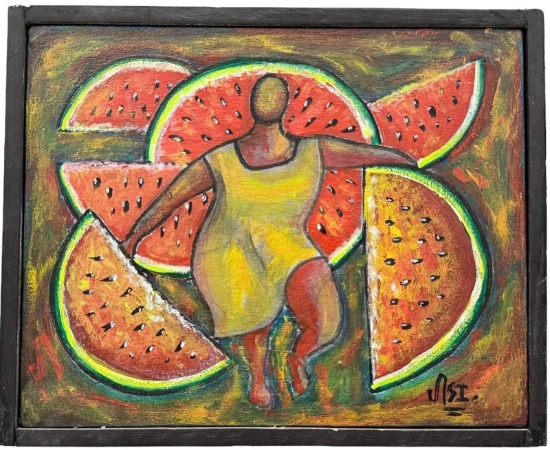Mexican School Surrealist Abstract Watermelons