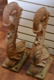 Pair of Antique Cast Iron Figural Dolphin