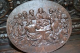 A German Oak Carved Panel Last Supper Bas-Relief
