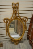 Neoclassical Wreath and Swag Giltwood Mirror