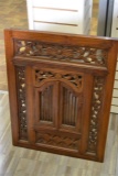Carved Teak Wood Mirror with Shutter doors