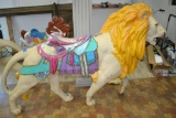 Replica of Carousel Lion Statue Pink Seat