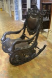 Northern Italian Ebonized Walnut Rocking Chair