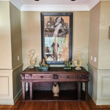 JACOBEAN STYLE OAK AND WALNUT CONSOLE
