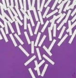 Hard Edge Purple & White Abstract Painting, Signed