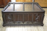 French Gothic Style Painted and Parcel Coffer