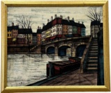 Vintage Paris School Modernist City Scene, Signed