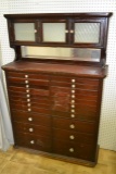Antique 22 Drawer Dental Cabinet
