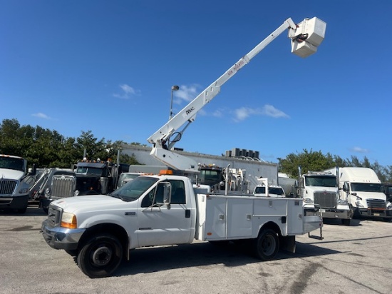 2000 FORD F550 BUCKET BOOM TRUCK 7.3L POWERSTROKE TURBO DIESEL ENGINE ONLY 42K ORIGINAL MILES