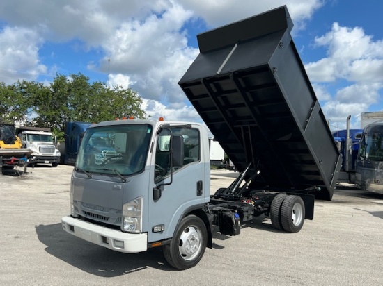 2016 ISUZU NRR 14' STEEL LANDSCAPE DUMP BODY TRUCK 5.2L TURBO DIESEL ONLY 65K LOW MILES