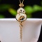 Exquisite Sterling Silver-Gold Plated Inlaid White Jade Pendant