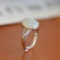Exquisite Sterling Silver Inlaid White Jade Ring