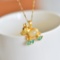 Exquisite Sterling Silver-Gold Plated Inlaid White Jade Pendant