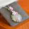 Exquisite Sterling Silver-Gold Plated Inlaid White Jade Pendant