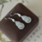 A Pair of Exquisite Sterling Silver Inlaid White Jade Earrings