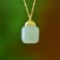An Exquisite Sterling Silver-Gold Plated Inlaid Jade Pendant