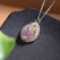 Exquisite Sterling Silver Inlaid White Jade Pendant