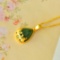 Exquisite Sterling Silver-Gold Plated Inlaid Jasper Pendant