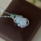 An Exquisite Sterling Silver Inlaid White Jade Pendant
