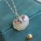 Exquisite Sterling Silver Inlaid White Jade Pendant