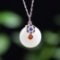 Exquisite Sterling Silver Inlaid White Jade Pendant