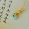 An Exquisite Sterling Silver-Gold Plated Inlaid Jade Pendant