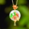 Exquisite Sterling Silver-Gold Plated Inlaid White Jade Pendant