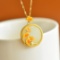 Exquisite Sterling Silver-Gold Plated Inlaid White Jade Jewelry Set
