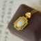 An Exquisite Sterling Silver-Gold Plated Inlaid White Jade Pendant
