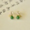A Pair of Exquisite Sterling Silver-Gold Plated Inlaid Jasper Earrings