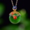 Exquisite Sterling Silver-Gold Plated Inlaid Jasper Pendant