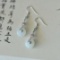A Pair of Exquisite Sterling Silver Inlaid White Jade Earrings