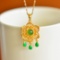 Exquisite Sterling Silver-Gold Plated Inlaid Jasper Pendant