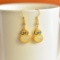 A Pair of Exquisite Sterling Silver-Gold Plated Inlaid White Jade Earrings