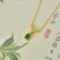 An Exquisite Sterling Silver-Gold Plated Inlaid Jasper Pendant