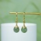 Exquisite Sterling Silver-Gold Plated Inlaid Hetian Jade Earrings